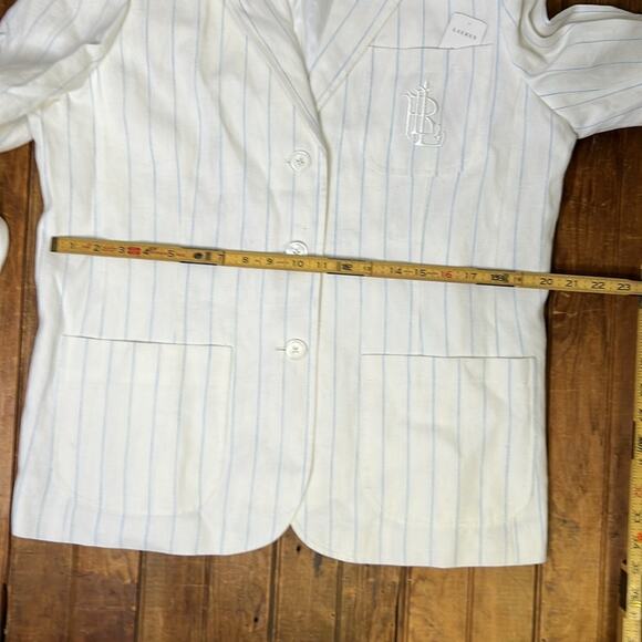 Women’s Ralph Lauren white linen pin stripe jacket size 16 NWT - Picture 6 of 8